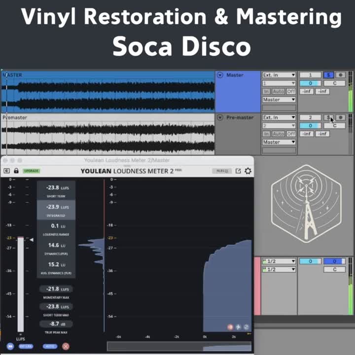 Screen recording: vinyl restoration and mastering of a soca disco track